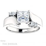 Princess Cut Forever One Moissanite Engagement Ring #GTJ1131-square-fo-w 1 Princess Cut Forever One Moissanite Engagement Ring #GTJ1131-square-fo-w