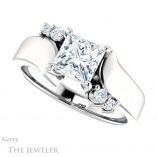Princess Cut Forever One Moissanite Engagement Ring #GTJ1131-square-fo-w 5 Princess Cut Forever One Moissanite Engagement Ring #GTJ1131-square-fo-w