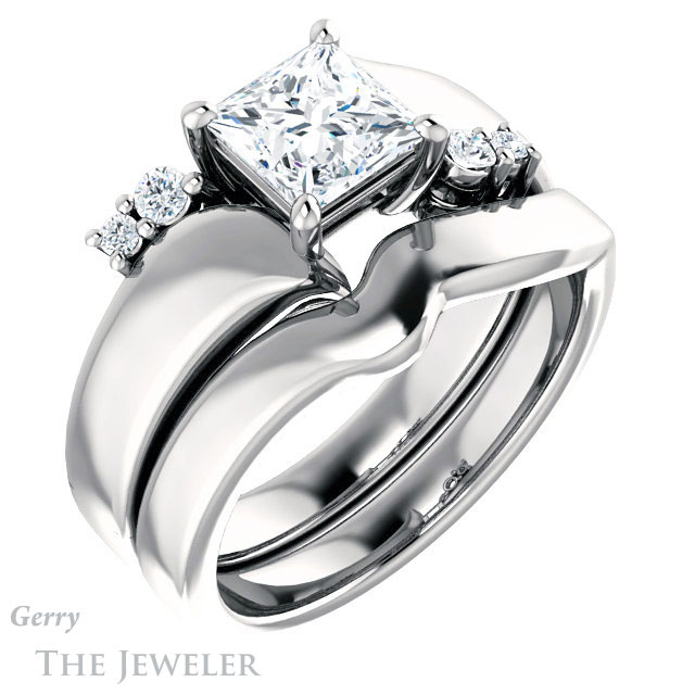 Princess Cut Forever One Moissanite Engagement Ring #GTJ1131-square-fo-w 6 Princess Cut Forever One Moissanite Engagement Ring #GTJ1131-square-fo-w