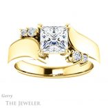 Princess Cut Forever One Moissanite Engagement Ring #GTJ1131-square-fo-y 1 Princess Cut Forever One Moissanite Engagement Ring #GTJ1131-square-fo-y
