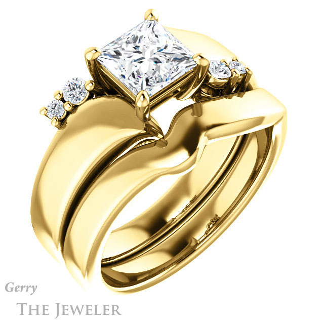 Princess Cut Forever One Moissanite Engagement Ring #GTJ1131-square-fo-y 6 Princess Cut Forever One Moissanite Engagement Ring #GTJ1131-square-fo-y