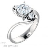 Cushion Cut Forever One Moissanite Engagement Ring #GTJ1132-cushion-fo-w