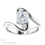 Cushion Cut Forever One Moissanite Engagement Ring #GTJ1132-cushion-fo-w