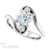 Cushion Cut Forever One Moissanite Engagement Ring #GTJ1132-cushion-fo-w