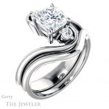 Cushion Cut Forever One Moissanite Engagement Ring #GTJ1132-cushion-fo-w