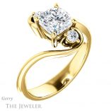 Cushion Cut Forever One Moissanite Engagement Ring #GTJ1132-cushion-fo-y 4 Cushion Cut Forever One Moissanite Engagement Ring #GTJ1132-cushion-fo-y