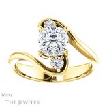 Cushion Cut Forever One Moissanite Engagement Ring #GTJ1132-cushion-fo-y 1 Cushion Cut Forever One Moissanite Engagement Ring #GTJ1132-cushion-fo-y