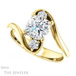 Cushion Cut Forever One Moissanite Engagement Ring #GTJ1132-cushion-fo-y 5 Cushion Cut Forever One Moissanite Engagement Ring #GTJ1132-cushion-fo-y
