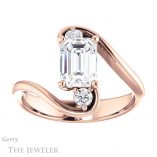 Emerald Cut Forever Brilliant Moissanite Engagement Ring #GTJ1132-emerald-fb-r