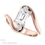 Emerald Cut Forever Brilliant Moissanite Engagement Ring #GTJ1132-emerald-fb-r