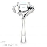 Emerald Cut Forever One Moissanite Engagement Ring #GTJ1132-emerald-fb-w 3 Emerald Cut Forever Brilliant Moissanite Engagement Ring #GTJ1132-emerald-fb-w