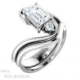 Emerald Cut Forever One Moissanite Engagement Ring #GTJ1132-emerald-fb-w 6 Emerald Cut Forever Brilliant Moissanite Engagement Ring #GTJ1132-emerald-fb-w