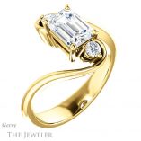 Emerald Cut Forever One Moissanite Engagement Ring #GTJ1132-emerald-fb-y 4 Emerald Cut Forever Brilliant Moissanite Engagement Ring #GTJ1132-emerald-fb-y