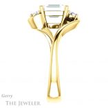 Emerald Cut Forever One Moissanite Engagement Ring #GTJ1132-emerald-fb-y 3 Emerald Cut Forever Brilliant Moissanite Engagement Ring #GTJ1132-emerald-fb-y