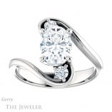 Oval Shaped Forever One Moissanite Engagement Ring #GTJ1132-oval-fo-w 1 Oval Shaped Forever One Moissanite Engagement Ring #GTJ1132-oval-fo-w