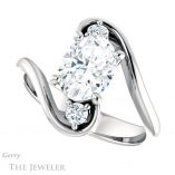 Oval Shaped Forever One Moissanite Engagement Ring #GTJ1132-oval-fo-w 5 Oval Shaped Forever One Moissanite Engagement Ring #GTJ1132-oval-fo-w