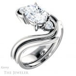 Oval Shaped Forever One Moissanite Engagement Ring #GTJ1132-oval-fo-w 6 Oval Shaped Forever One Moissanite Engagement Ring #GTJ1132-oval-fo-w