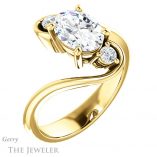 Oval Shaped Forever One Moissanite Engagement Ring #GTJ1132-oval-fo-y 4 Oval Shaped Forever One Moissanite Engagement Ring #GTJ1132-oval-fo-y