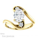Oval Shaped Forever One Moissanite Engagement Ring #GTJ1132-oval-fo-y 1 Oval Shaped Forever One Moissanite Engagement Ring #GTJ1132-oval-fo-y