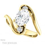 Oval Shaped Forever One Moissanite Engagement Ring #GTJ1132-oval-fo-y 5 Oval Shaped Forever One Moissanite Engagement Ring #GTJ1132-oval-fo-y