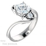 Round Cut Forever One Moissanite Engagement Ring #GTJ1132-round-fo-w 4 Round Cut Forever One Moissanite Engagement Ring #GTJ1132-round-fo-w