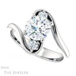 Round Cut Forever One Moissanite Engagement Ring #GTJ1132-round-fo-w 5 Round Cut Forever One Moissanite Engagement Ring #GTJ1132-round-fo-w