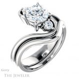 Round Cut Forever One Moissanite Engagement Ring #GTJ1132-round-fo-w 6 Round Cut Forever One Moissanite Engagement Ring #GTJ1132-round-fo-w