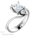 Princess Cut Forever One Moissanite Engagement Ring #GTJ1132-square-fo-w 4 Princess Cut Forever One Moissanite Engagement Ring #GTJ1132-square-fo-w