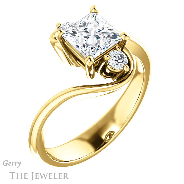 Princess Cut Forever One Moissanite Engagement Ring #GTJ1132-square-fo-y