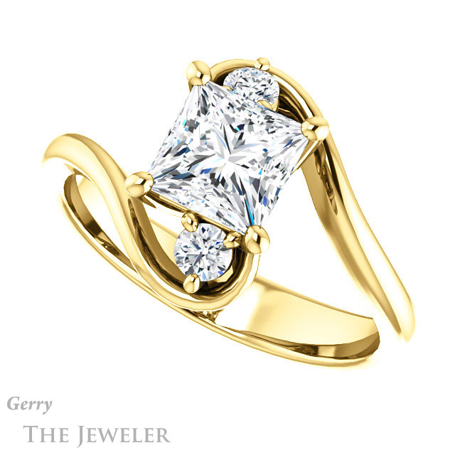 Princess Cut Forever One Moissanite Engagement Ring #GTJ1132-square-fo-y