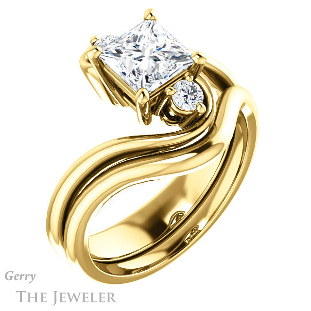 Princess Cut Forever One Moissanite Engagement Ring #GTJ1132-square-fo-y