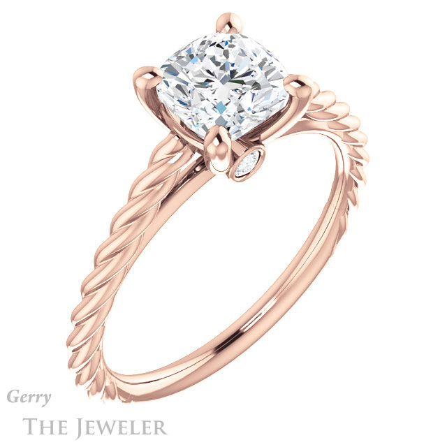 Cushion Cut Forever One Moissanite Engagement Ring #GTJ1134-cushion-fo-r 4 Cushion Cut Forever One Moissanite Engagement Ring #GTJ1134-cushion-fo-r