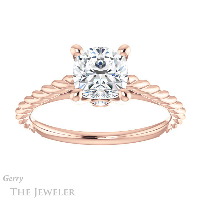 Cushion Cut Forever One Moissanite Engagement Ring #GTJ1134-cushion-fo-r 1 Cushion Cut Forever One Moissanite Engagement Ring #GTJ1134-cushion-fo-r