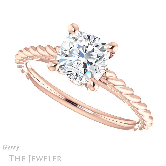 Cushion Cut Forever One Moissanite Engagement Ring #GTJ1134-cushion-fo-r 5 Cushion Cut Forever One Moissanite Engagement Ring #GTJ1134-cushion-fo-r
