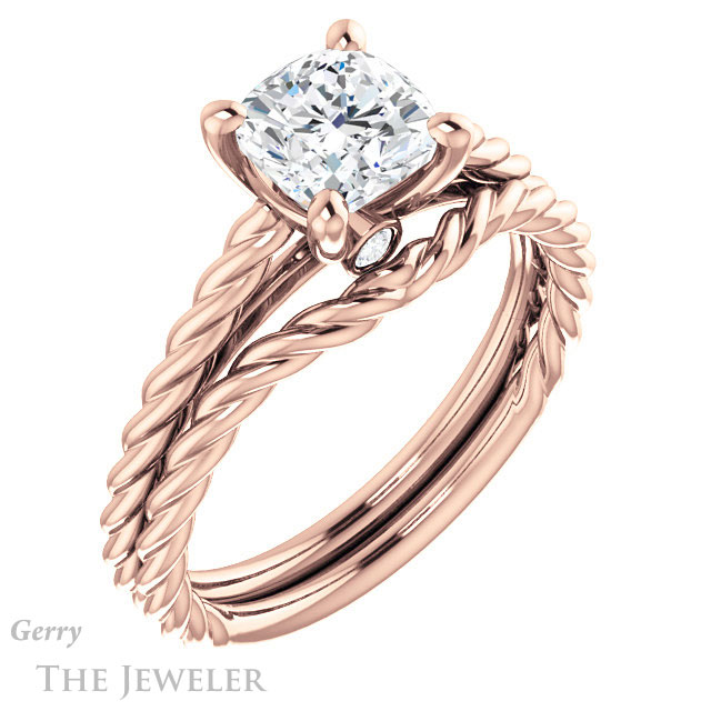 Cushion Cut Forever One Moissanite Engagement Ring #GTJ1134-cushion-fo-r 6 Cushion Cut Forever One Moissanite Engagement Ring #GTJ1134-cushion-fo-r