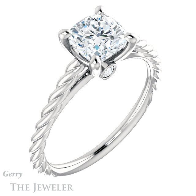 Cushion Cut Forever One Moissanite Engagement Ring #GTJ1134-cushion-fo-w