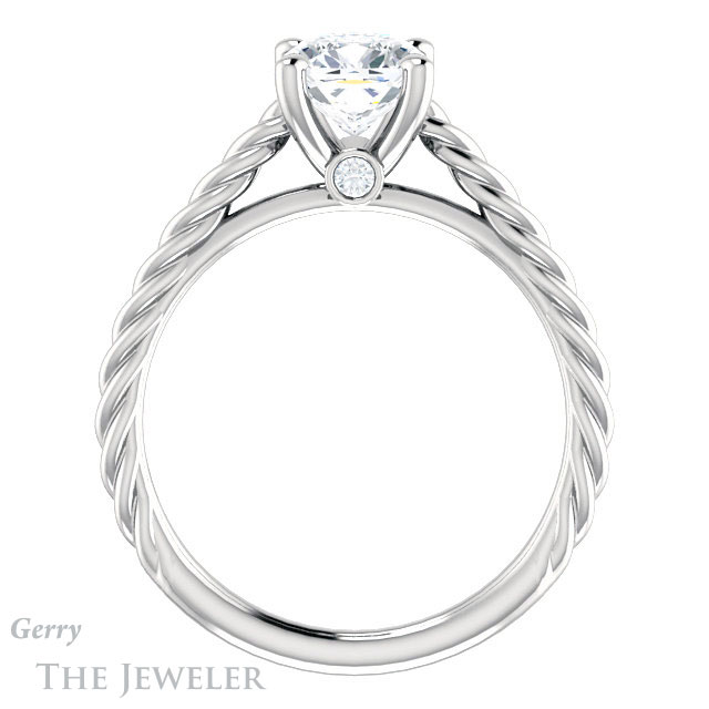Cushion Cut Forever One Moissanite Engagement Ring #GTJ1134-cushion-fo-w