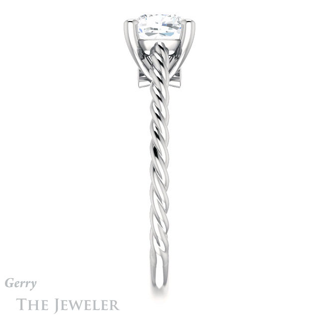 Cushion Cut Forever One Moissanite Engagement Ring #GTJ1134-cushion-fo-w