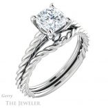 Cushion Cut Forever One Moissanite Engagement Ring #GTJ1134-cushion-fo-w