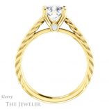 Cushion Cut Forever One Moissanite Engagement Ring #GTJ1134-cushion-fo-y 2 Cushion Cut Forever One Moissanite Engagement Ring #GTJ1134-cushion-fo-y