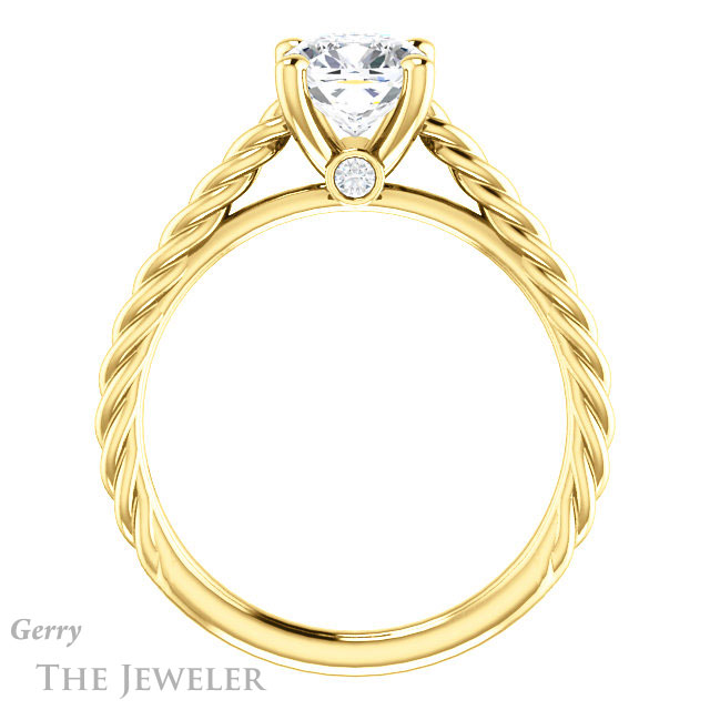 Cushion Cut Forever One Moissanite Engagement Ring #GTJ1134-cushion-fo-y