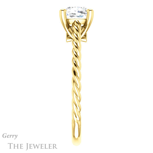 Cushion Cut Forever One Moissanite Engagement Ring #GTJ1134-cushion-fo-y 3 Cushion Cut Forever One Moissanite Engagement Ring #GTJ1134-cushion-fo-y