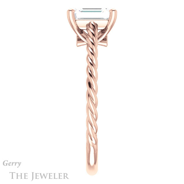 Emerald Cut Forever One Moissanite Engagement Ring #GTJ1134-emerald-fb-r 3 Emerald Cut Forever Brilliant Moissanite Engagement Ring #GTJ1134-emerald-fb-r