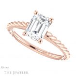 Emerald Cut Forever One Moissanite Engagement Ring #GTJ1134-emerald-fb-r 5 Emerald Cut Forever Brilliant Moissanite Engagement Ring #GTJ1134-emerald-fb-r