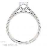 Emerald Cut Forever One Moissanite Engagement Ring #GTJ1134-emerald-fb-w 2 Emerald Cut Forever Brilliant Moissanite Engagement Ring #GTJ1134-emerald-fb-w
