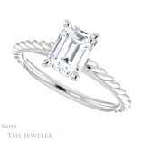 Emerald Cut Forever One Moissanite Engagement Ring #GTJ1134-emerald-fb-w 5 Emerald Cut Forever Brilliant Moissanite Engagement Ring #GTJ1134-emerald-fb-w