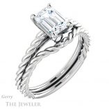 Emerald Cut Forever One Moissanite Engagement Ring #GTJ1134-emerald-fb-w 6 Emerald Cut Forever Brilliant Moissanite Engagement Ring #GTJ1134-emerald-fb-w