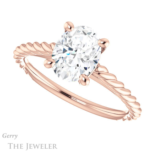 Oval Shaped Forever One Moissanite Engagement Ring #GTJ1134-oval-fo-r 5 Oval Shaped Forever One Moissanite Engagement Ring #GTJ1134-oval-fo-r