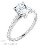 Oval Shaped Forever One Moissanite Engagement Ring #GTJ1134-oval-fo-w