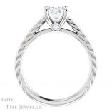 Oval Shaped Forever One Moissanite Engagement Ring #GTJ1134-oval-fo-w
